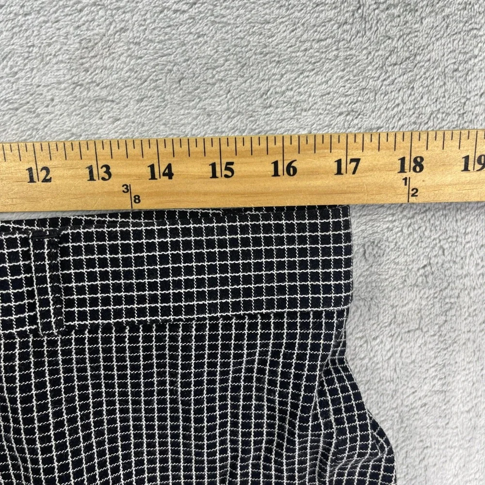Banana Republic Dress Pants Women 10 Black Sloan Skinny Grid Pattern Ankle Fit